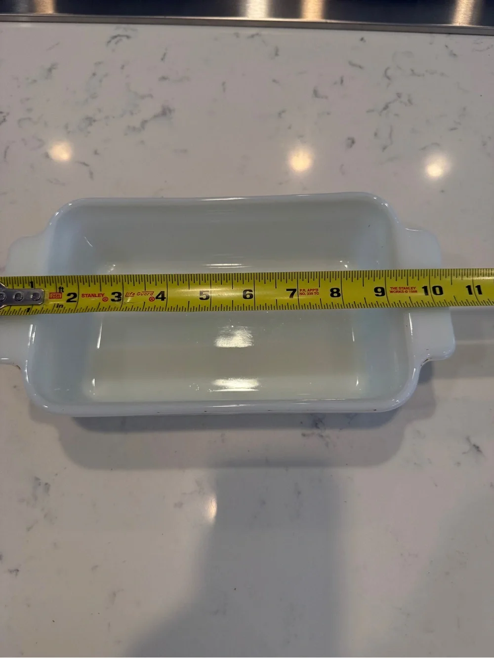 Vintage Fire-King 1409 White Milk Glass Loaf Pan 1 Qt Anchor Hocking Oven Ware U